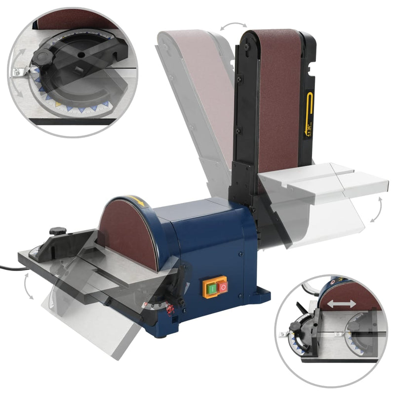 vidaXL elektromos korong- és szalagcsiszoló gép 500 W 200 mm