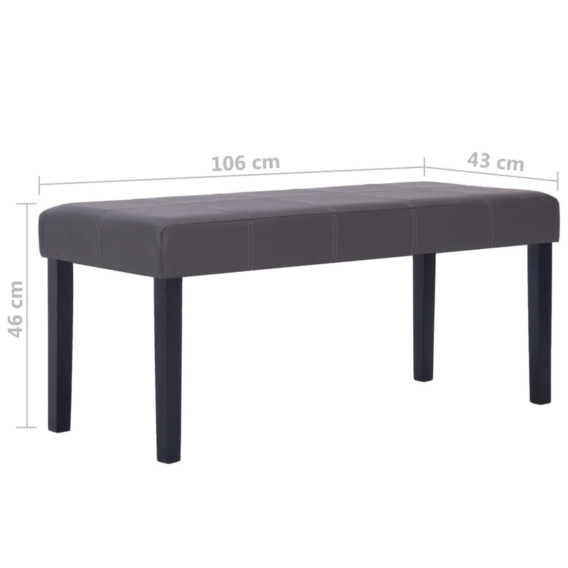 vidaXL szürke műbőr pad 106 cm