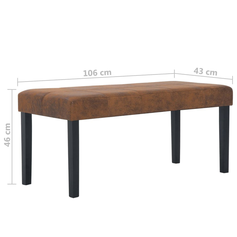 vidaXL barna művelúr pad 106 cm
