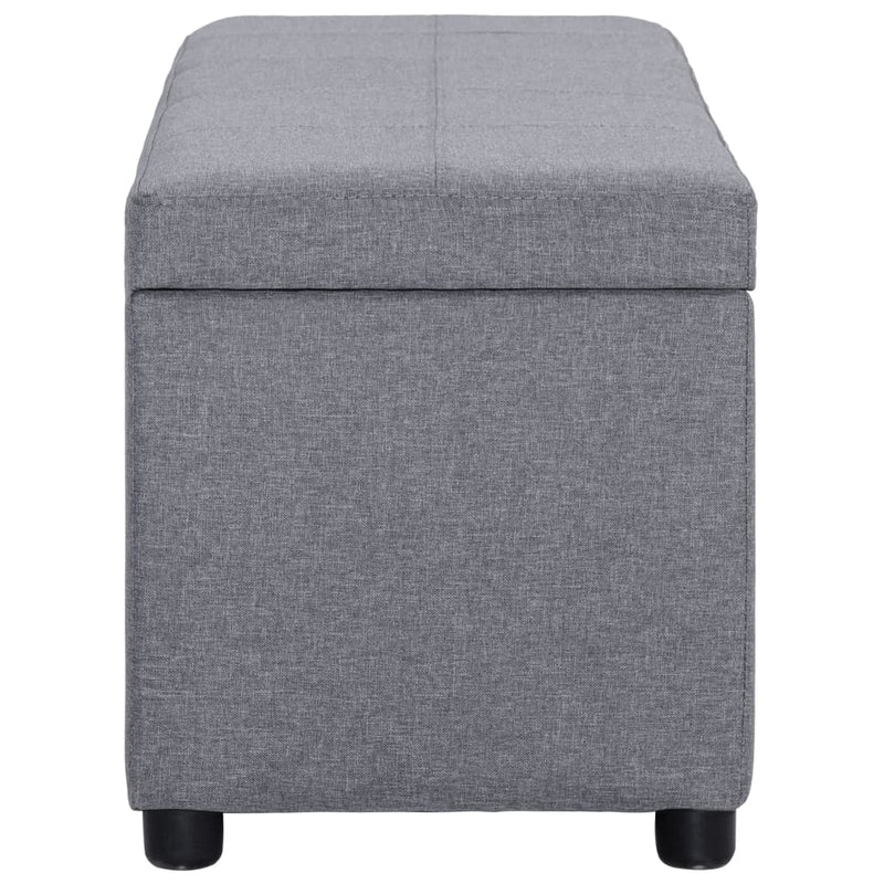 vidaXL világosszürke poliészter pad tárolórekesszel 116 cm