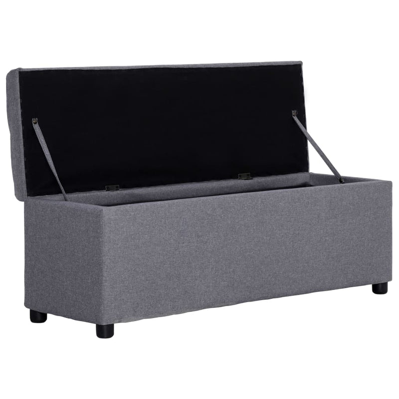 vidaXL világosszürke poliészter pad tárolórekesszel 116 cm