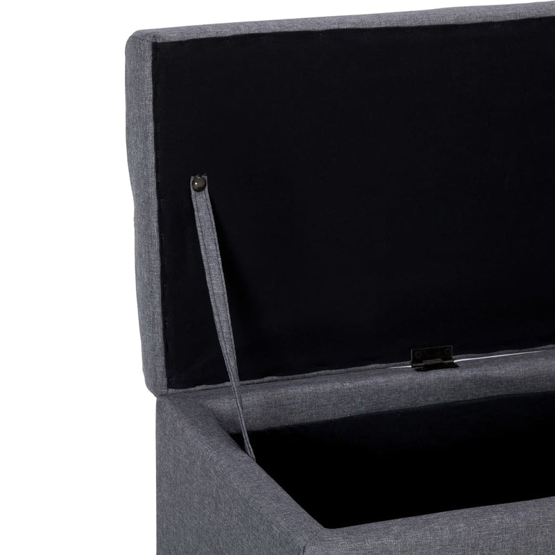 vidaXL világosszürke poliészter pad tárolórekesszel 116 cm