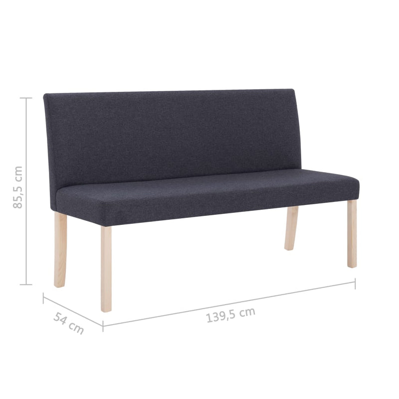 vidaXL sötétszürke poliészter pad 139,5 cm