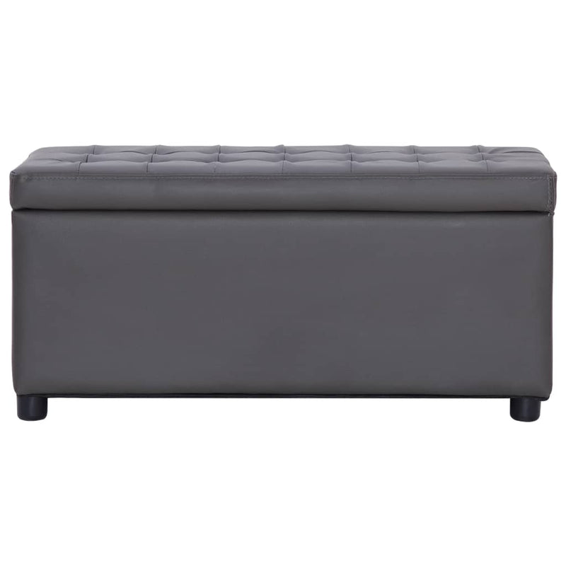 vidaXL szürke műbőr tárolózsámoly 87,5 cm