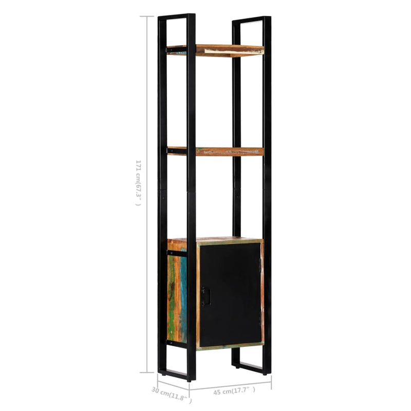 vidaXL tömör újrahasznosított fa könyvespolc 45 x 30 x 171 cm