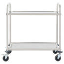 vidaXL 2 szintes rozsdamentes acél zsúrkocsi 95 x 45 x 83,5 cm
