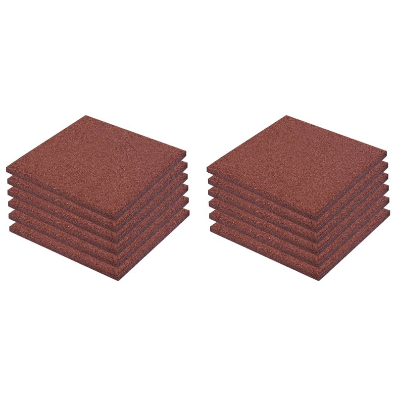 vidaXL 12 darab piros esésvédő, ütéscsillapító gumilap 50 x 50 x 3 cm