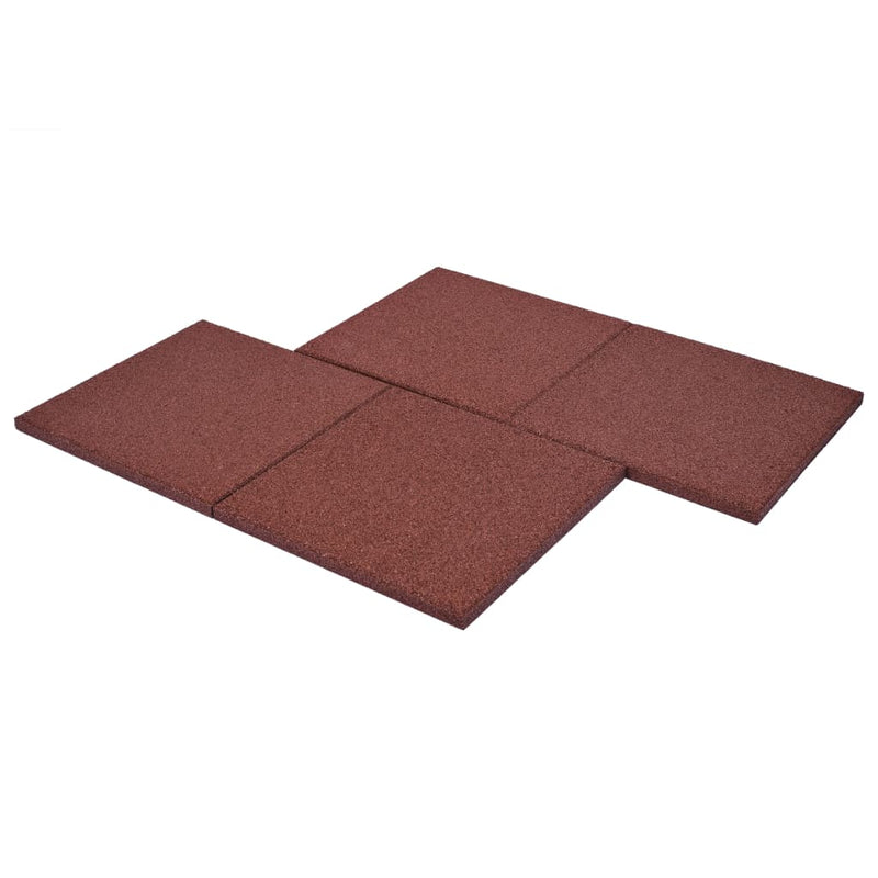vidaXL 12 darab piros esésvédő, ütéscsillapító gumilap 50 x 50 x 3 cm
