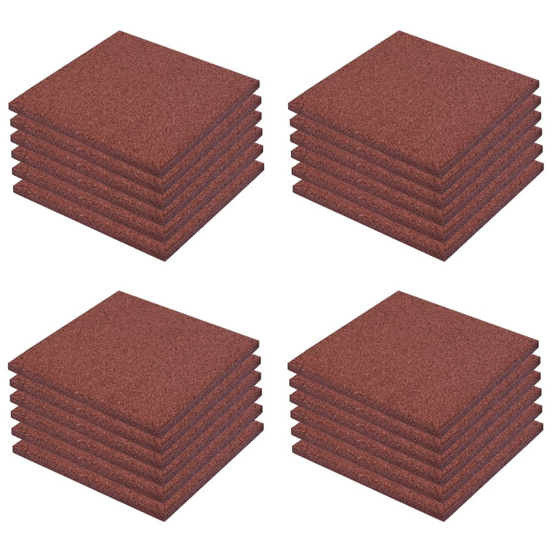 vidaXL 24 darab piros esésvédő, ütéscsillapító gumilap 50 x 50 x 3 cm