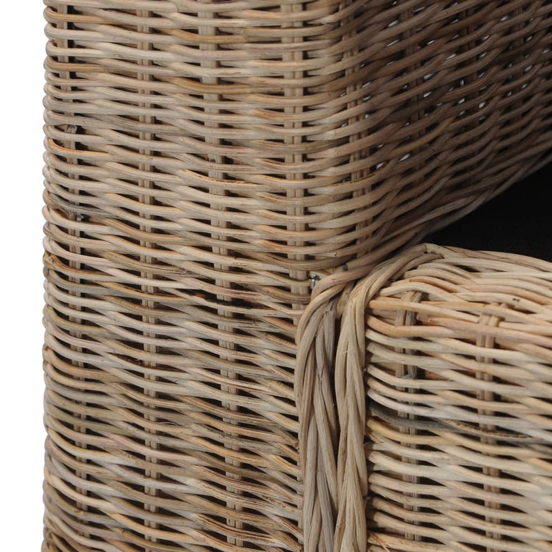 vidaXL 2 személyes természetes rattan kanapé párnákkal