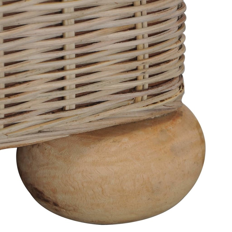 vidaXL 2 személyes természetes rattan kanapé párnákkal