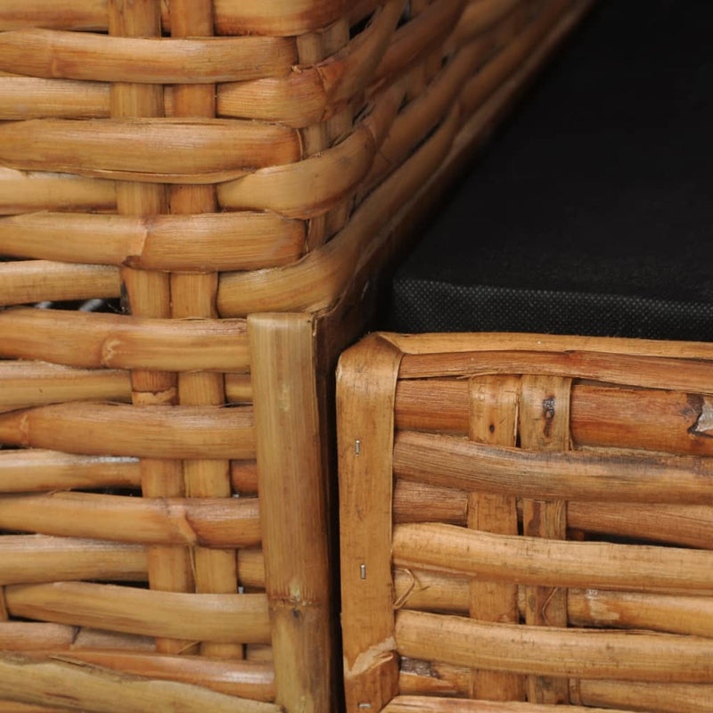 vidaXL barna természetes rattan fotel párnával