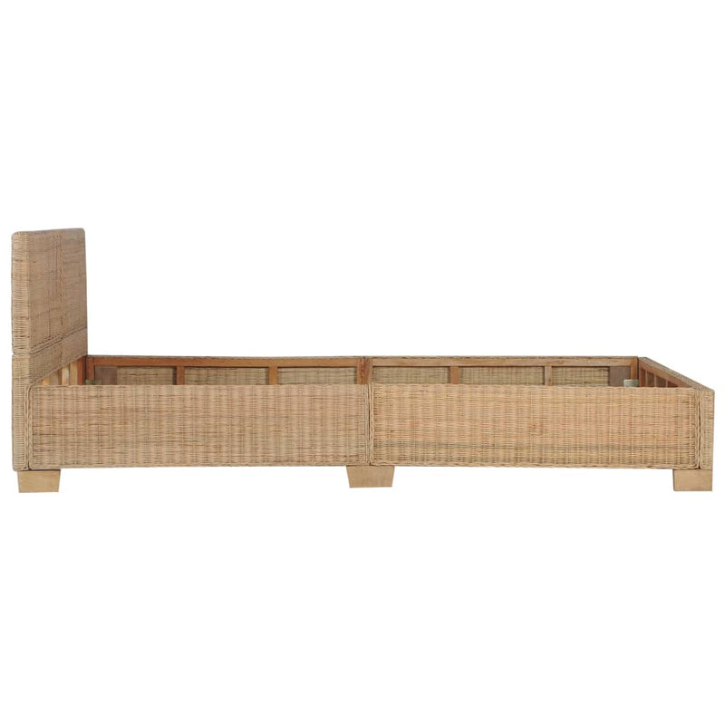 vidaXL kézzel font valódi rattan ágykeret 140 x 200 cm