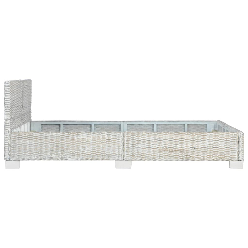 vidaXL szürke természetes rattan ágykeret 140 x 200 cm