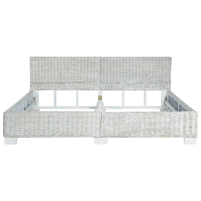 vidaXL szürke természetes rattan ágykeret 180 x 200 cm
