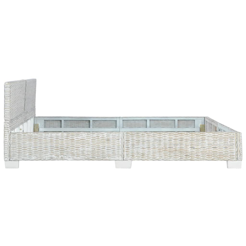 vidaXL szürke természetes rattan ágykeret 180 x 200 cm