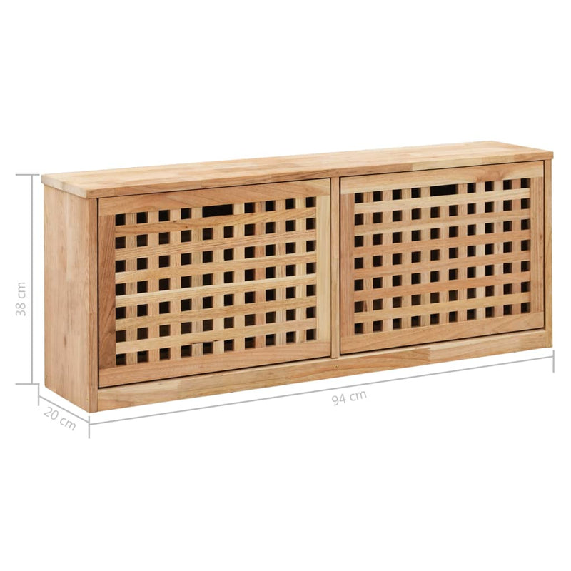 vidaXL tömör diófa cipőtároló pad 94 x 20 x 38 cm