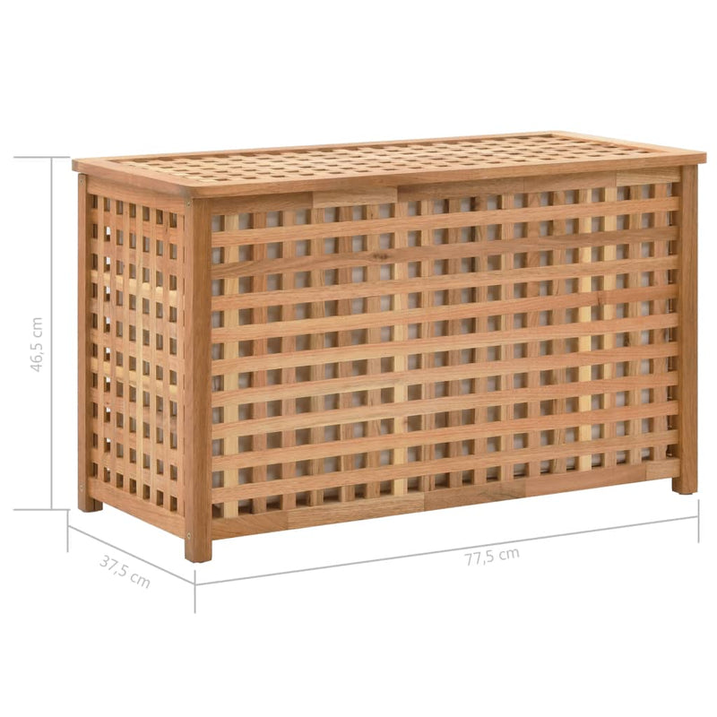 vidaXL tömör diófa szennyestartó láda 77,5 x 37,5 x 46,5 cm
