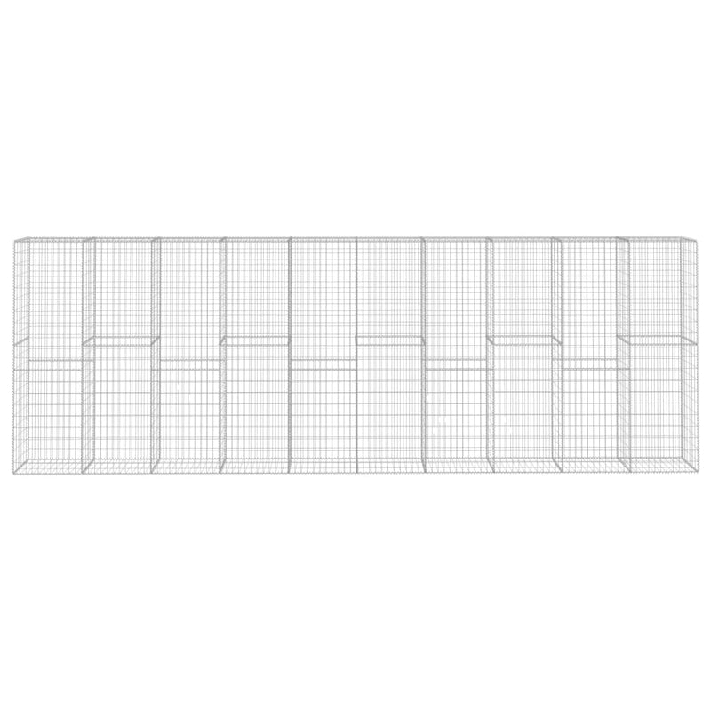 vidaXL horganyzott acél gabion fal fedéllel 600 x 50 x 200 cm