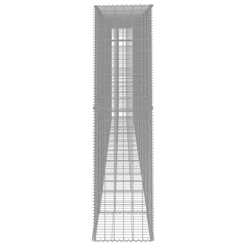 vidaXL horganyzott acél gabion fal fedéllel 600 x 50 x 200 cm