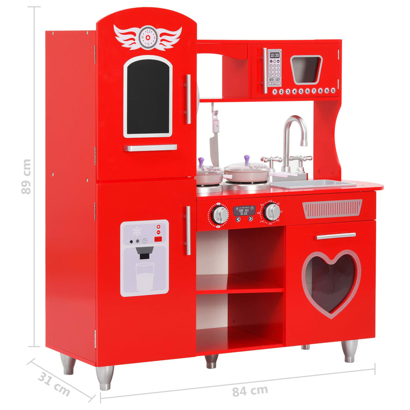 vidaXL piros MDF játékkonyha 84 x 31 x 89 cm