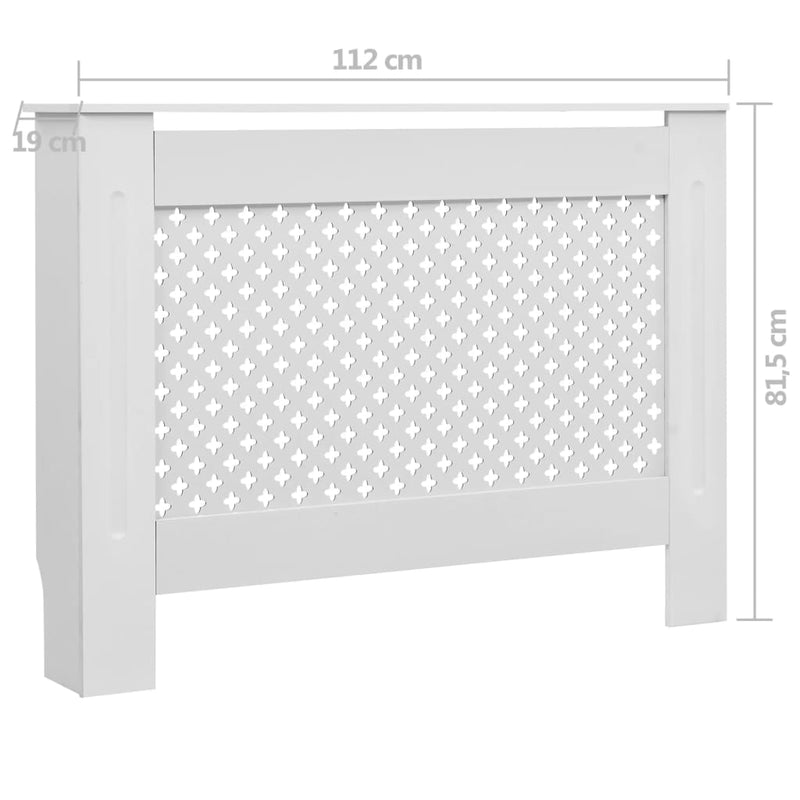 vidaXL fehér MDF radiátorburkolat 112 x 19 x 81,5 cm