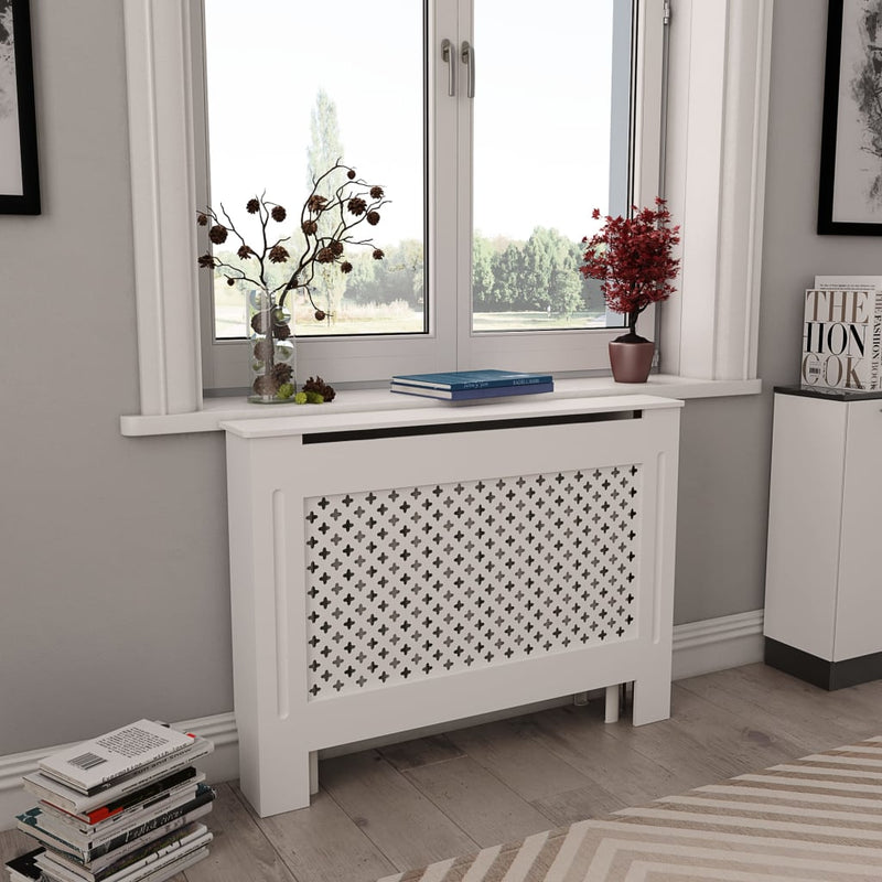 vidaXL fehér MDF radiátorburkolat 112 x 19 x 81,5 cm