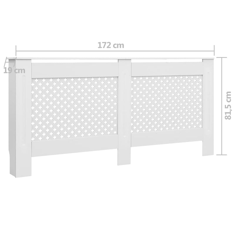 vidaXL fehér MDF radiátorburkolat 172 x 19 x 81,5 cm