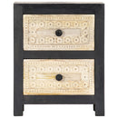 vidaXL szürke kézzel faragott tömör mangófa éjjeliszekrény 40x30x50 cm