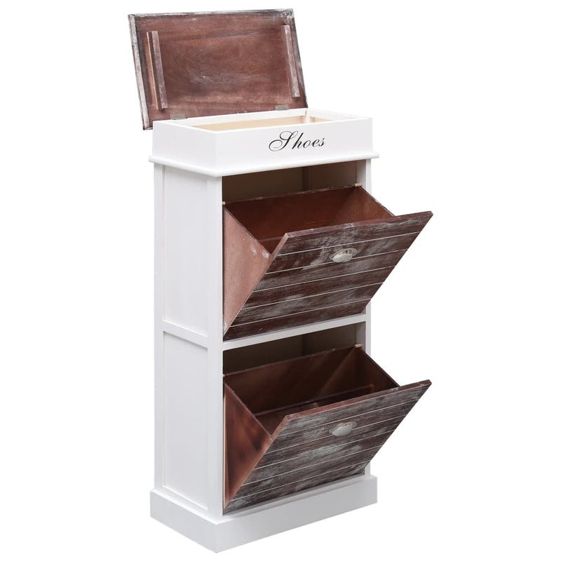 vidaXL barna császárfa cipőszekrény 50 x 28 x 98 cm