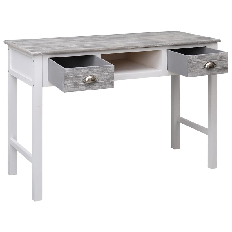 vidaXL szürke fa íróasztal 110 x 45 x 76 cm