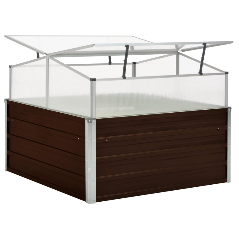 vidaXL barna melegház horganyzott acélból 100 x 100 x 85 cm