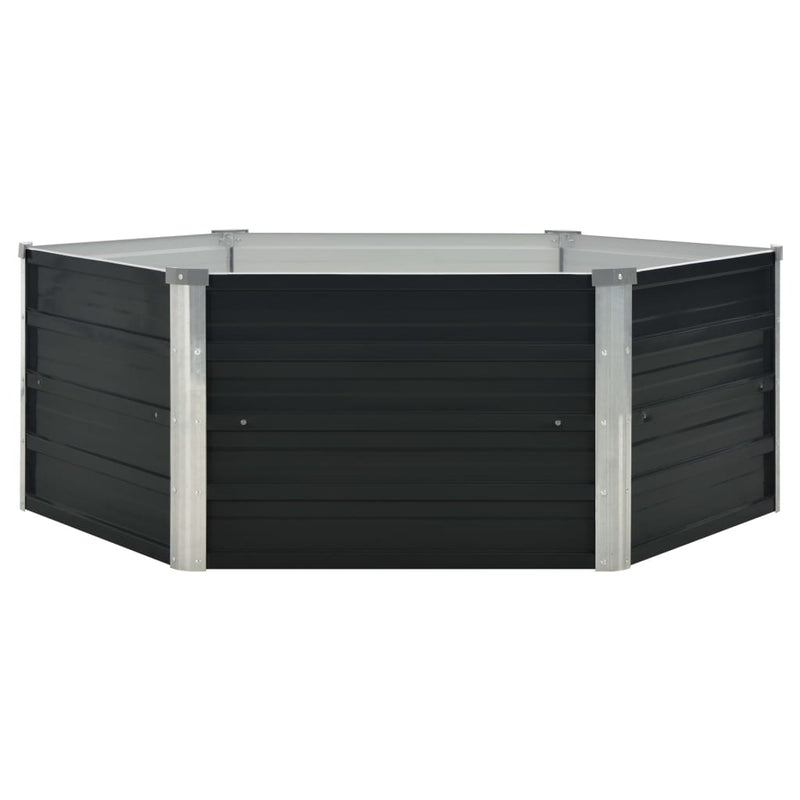 vidaXL antracitszürke horganyzott acél kerti magaságyás 129x129x45 cm