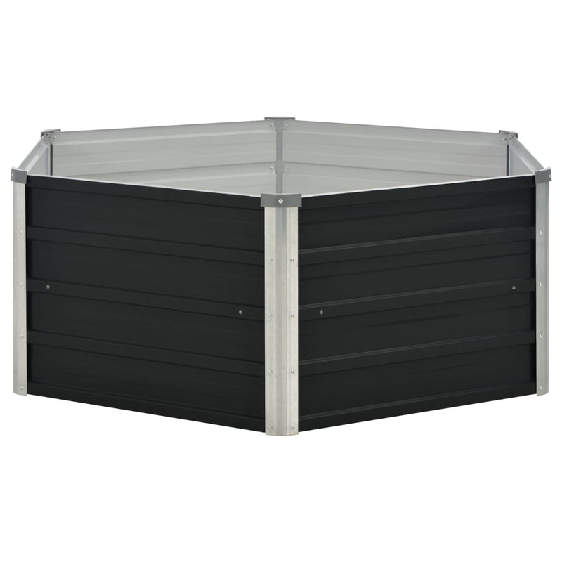 vidaXL antracitszürke horganyzott acél kerti magaságyás 129x129x45 cm