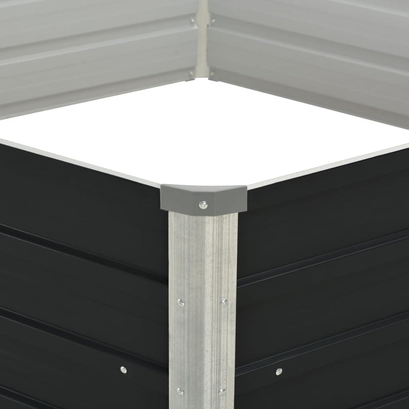 vidaXL antracitszürke horganyzott acél kerti magaságyás 129x129x45 cm