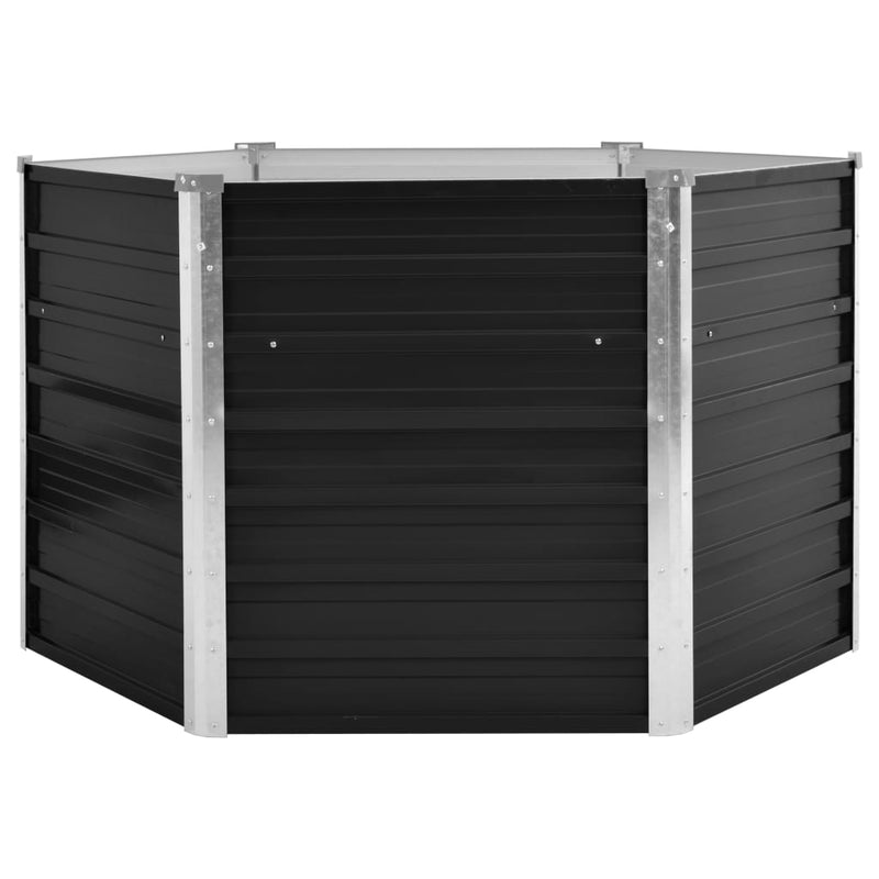 vidaXL antracitszürke horganyzott acél kerti magaságyás 129x129x77 cm