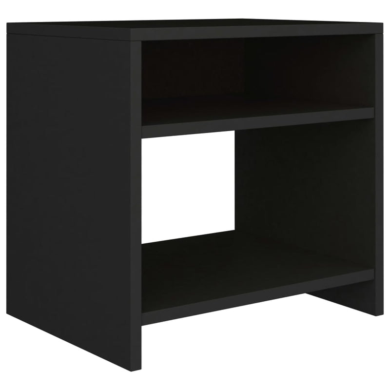 vidaXL 2 db fekete szerelt fa éjjeliszekrény 40 x 30 x 40 cm
