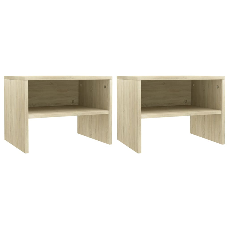 vidaXL 2 db sonoma tölgy színű szerelt fa éjjeliszekrény 40x30x30 cm