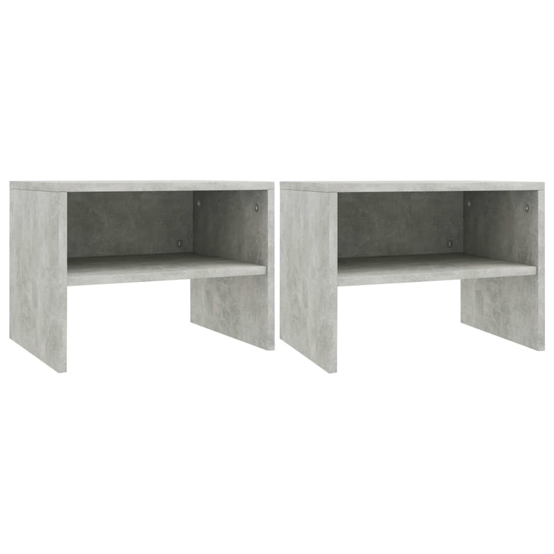 vidaXL 2 db betonszürke szerelt fa éjjeliszekrény 40 x 30 x 30 cm