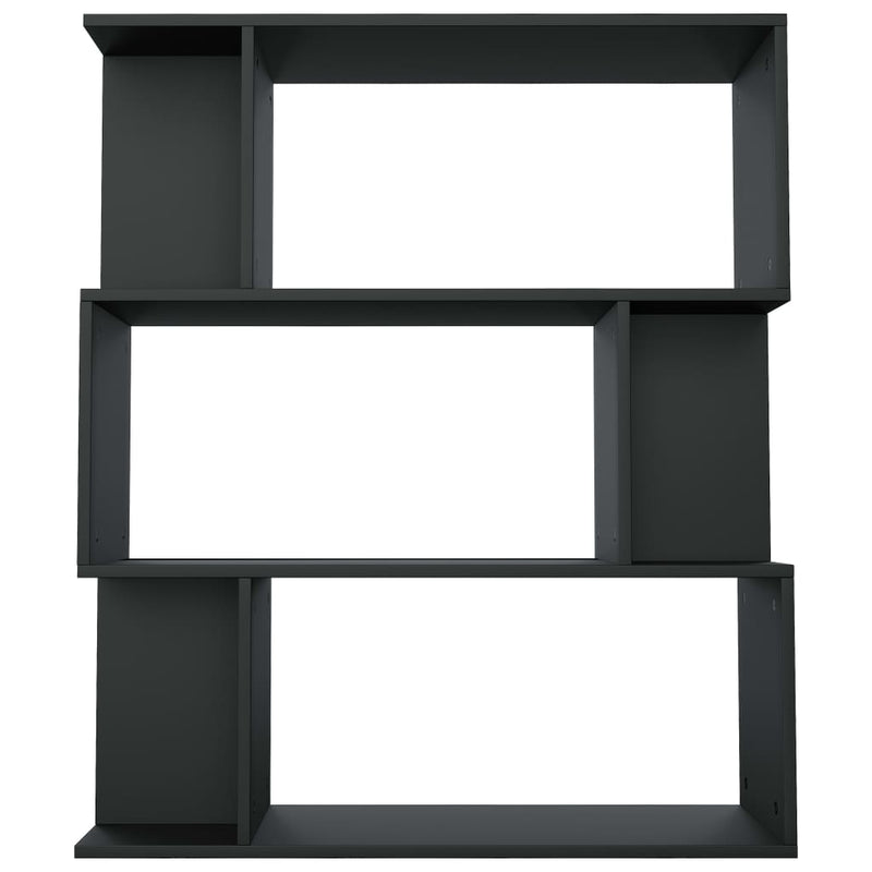 vidaXL fekete szerelt fa könyvszekrény/térelválasztó 80 x 24 x 96 cm