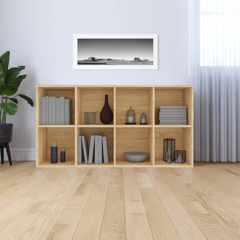 vidaXL sonoma tölgyszínű szerelt fa könyv-/tálalószekrény 66x30x130cm