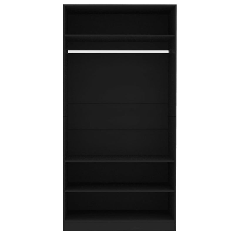 vidaXL fekete szerelt fa ruhásszekrény 100 x 50 x 200 cm