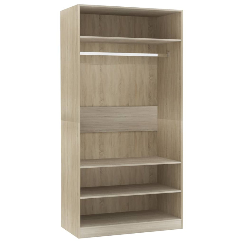 vidaXL tölgy színű szerelt fa ruhásszekrény 100 x 50 x 200 cm