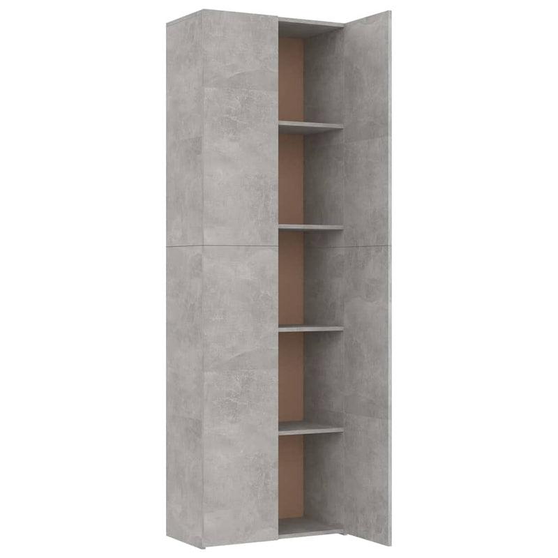 vidaXL betonszürke szerelt fa irodaszekrény 60 x 32 x 190 cm