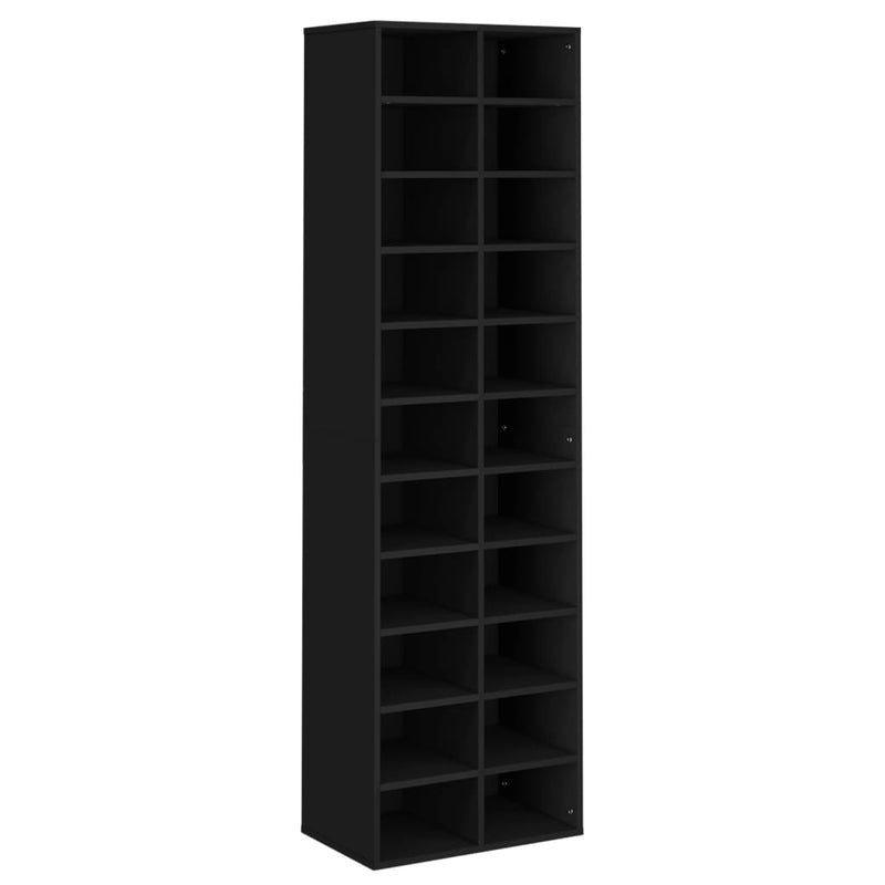 vidaXL fekete szerelt fa cipősszekrény 54 x 34 x 183 cm
