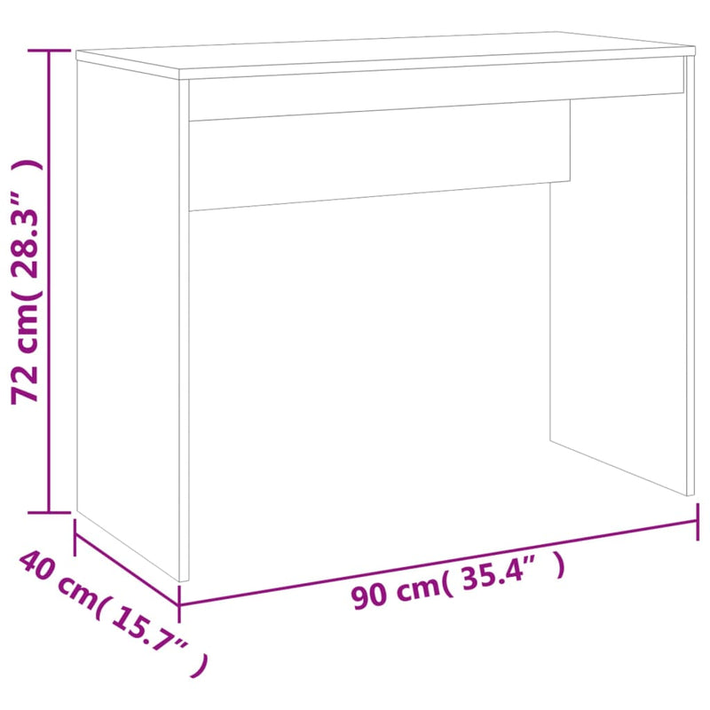 vidaXL betonszürke szerelt fa íróasztal 90 x 40 x 72 cm