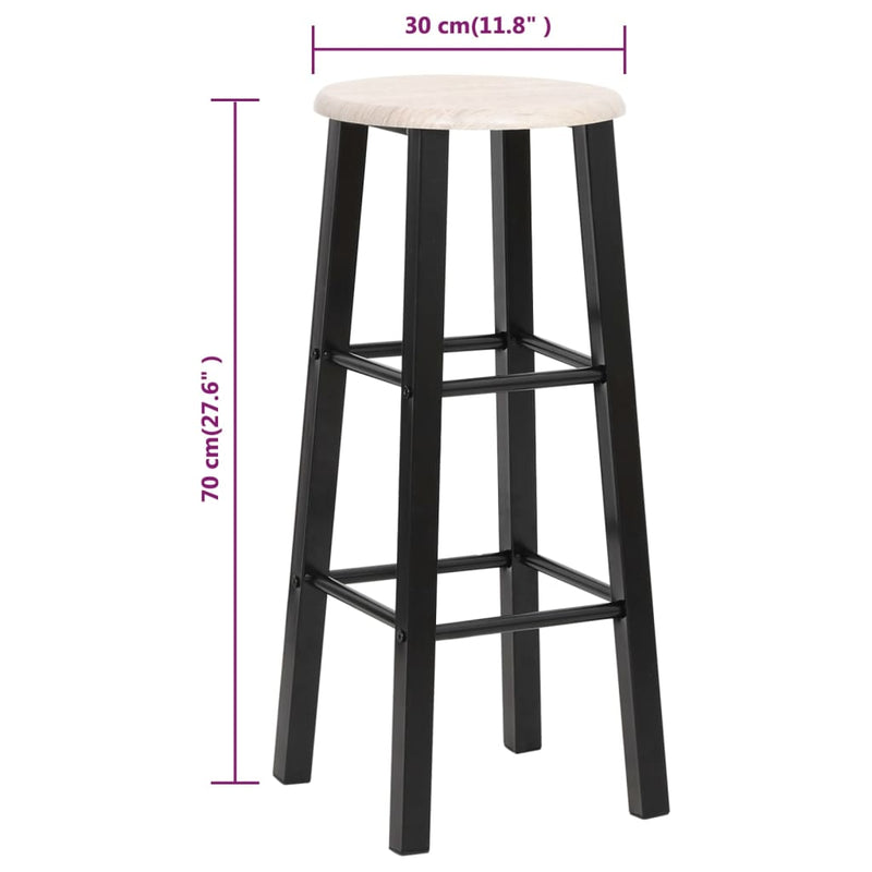 vidaXL 2 db fekete MDF bárszék
