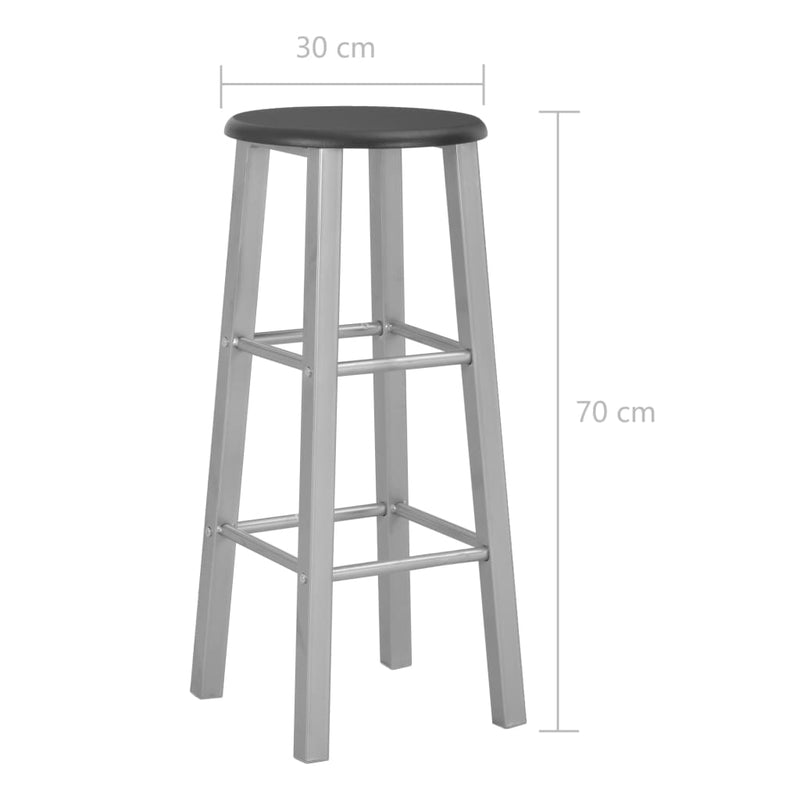 vidaXL 2 db ezüstszínű MDF bárszék