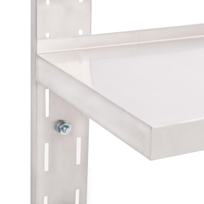 vidaXL kétszintes rozsdamentes acél falra szerelhető polc 100 x 30 cm
