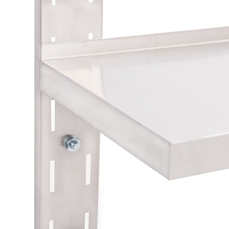 vidaXL kétszintes rozsdamentes acél falra szerelhető fali polc 120 x 30 cm